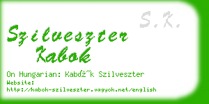 szilveszter kabok business card